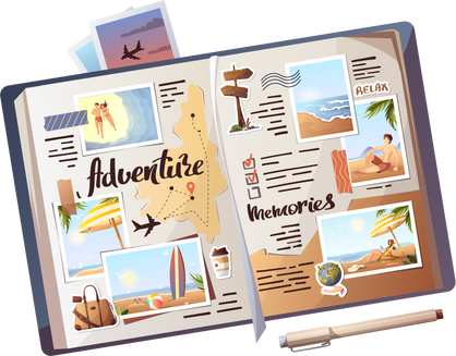 Travel journal with photos 